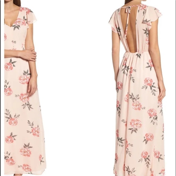 NEW ROW A Pink Floral Backless Maxi Dress Size XXL - Picture 2 of 13